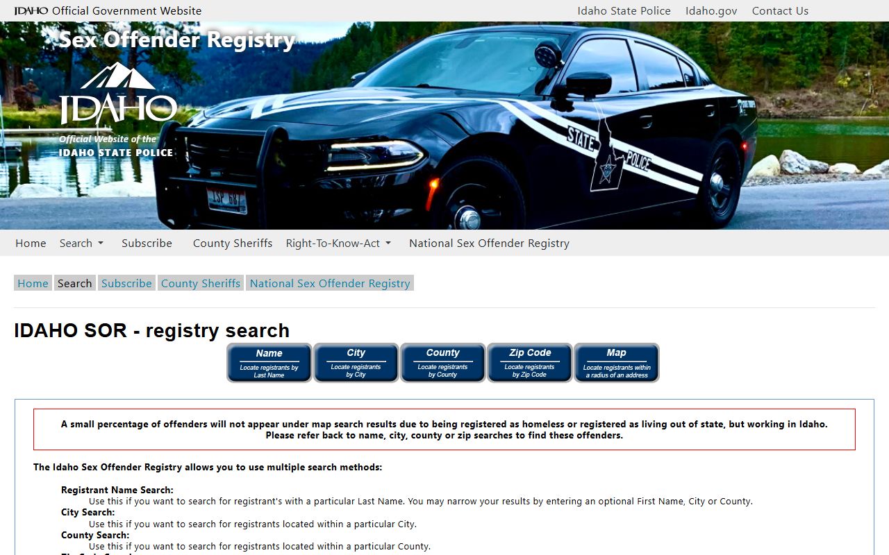 Lewis County inmate records and Idaho sex offender registry search