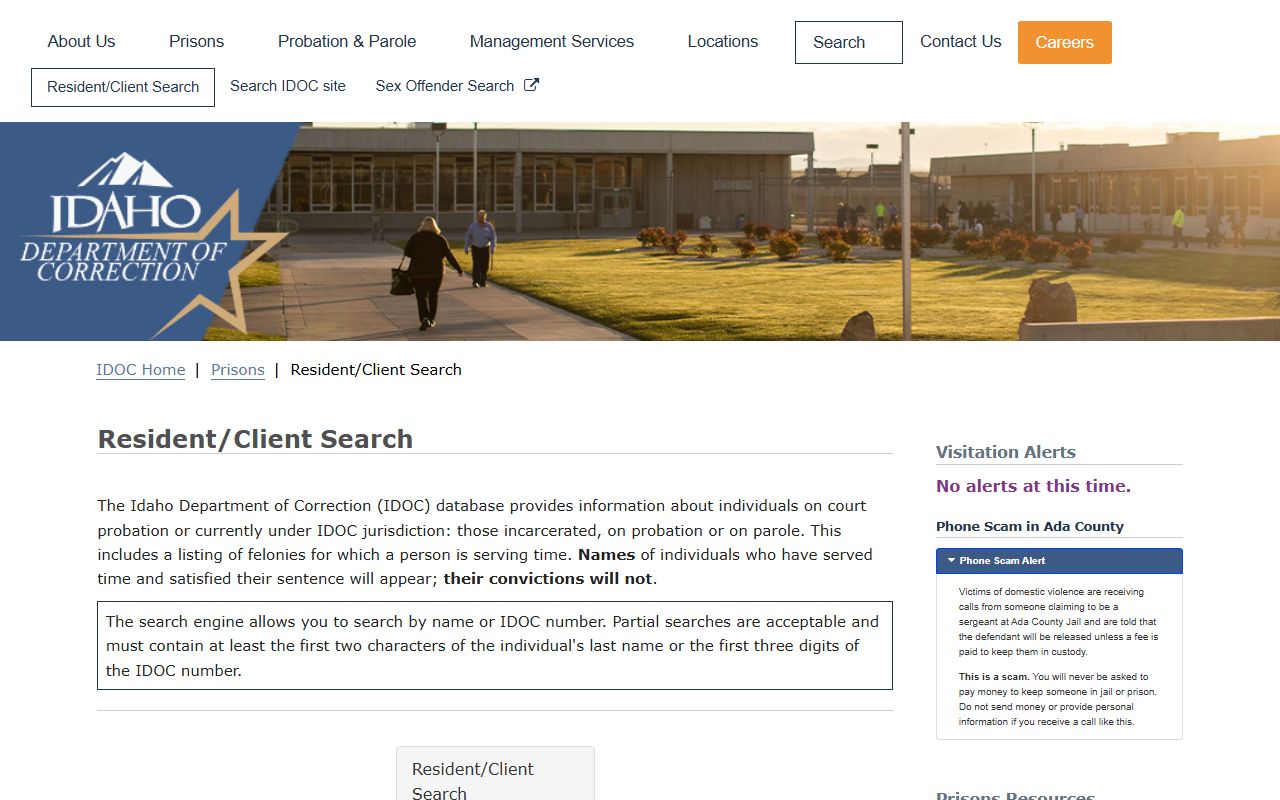 Lewis County inmate search and IDOC resident client lookup