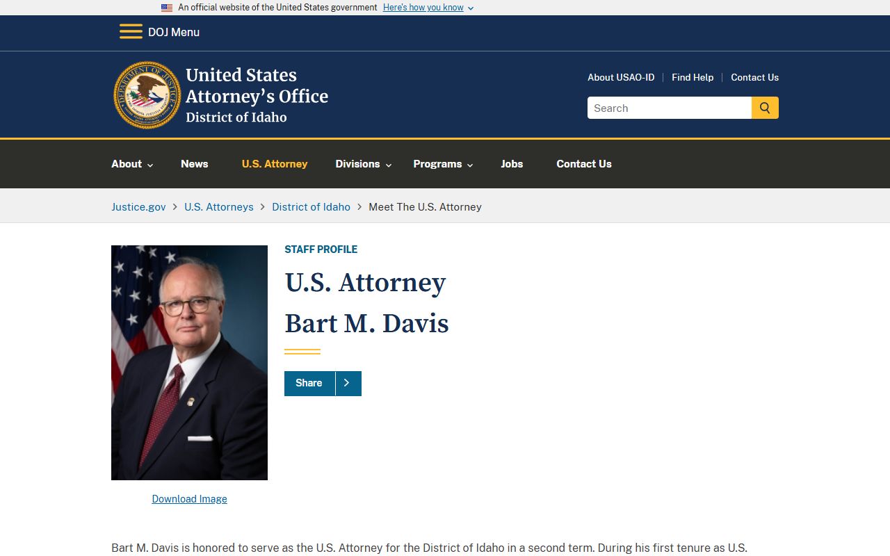 Lewis County warrant records and U.S. Attorney District of Idaho